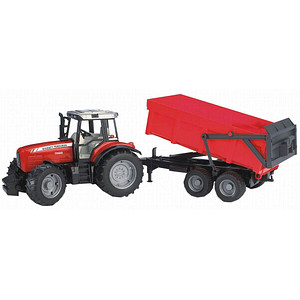 4001702020453 - Massey Ferguson 7480 mit Wannenkippanhänger 2045 Spielzeugauto 4001702020453 bruder