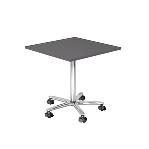 Hammerbacher Sitz-Steh-Schreibtisch VST, mechanisch höhenverstellbar, 80x80cm (BxT), graphit / chrom 4032062322932 Hammerbacher 2 Stück