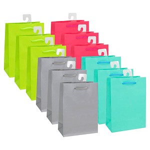 Idena Geschenktüten Uni farbsortiert 25,0 x 35,0 cm, 12 St.