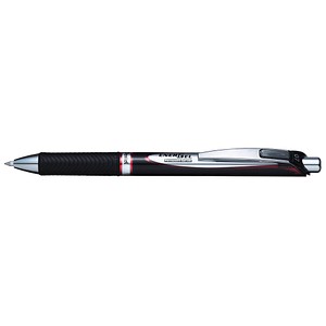 Pentel ENERGEL BLP77 Gelschreiber schwarz/silber 0,35 mm, Schreibfarbe: rot, 1 St.