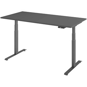 4032062320211 - Base Lite elektrisch höhenverstellbarer Schreibtisch grafit rechteckig T-Fuß-Gestell grau 1600 x 800 cm