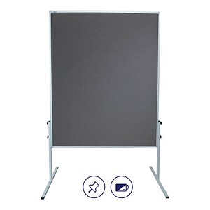 4016946182607 - Moderationstafel X-tra! Line 120x150cm Filz + Filz (beidseitig) pinnbar grau + grau 4016946182607 Franken