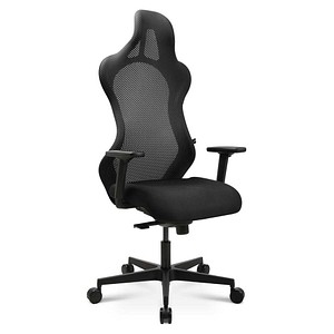 4014296766829 - Bürostuhl Sitness RS Sport Uni mit Armlehnen 3D-Synchronmechanik Muldensitz Kopfstütze schwarz schwarz
