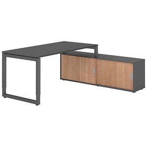 4032062332870 - Schreibtischkombination RSE16 höhenverstellbar 72-81cm (H) 160x80cm (BxT) rechteckig graphit   graphit 4032062332870 Hammerb