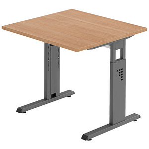 4032062190173 - Schreibtisch O-Serie VOS08 N G manuell höhenverstellbar 65-85cm (H) 80x80cm (BxT) rechteckig nussbaum graphit 40320621901 4032062190173 - Schreibtisch O-Serie VOS08 N G manuell höhenverstellbar 65-85cm (H) 80x80cm (BxT) rechteckig nussbaum graphit 40320621901