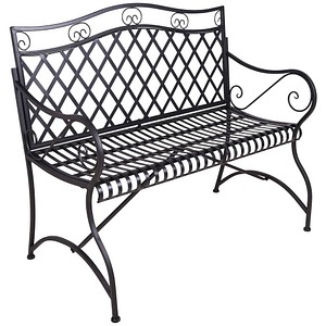 Garden Pleasure Gartenbank PORAK 950366 mattschwarz Metall 111,5 cm