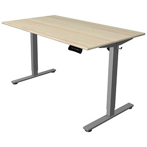Kerkmann Move base 2 elektrisch höhenverstellbarer Schreibtisch ahorn rechteckig, T-Fuß-Gestell silber 140,0 x 80,0 cm