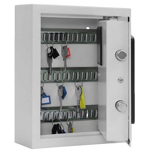 ROTTNER KeyTronic 20 Schlüsselkasten grau mit 20 Haken, Elektronikschloss, 24,5 x 11,0 x 30,0 cm, 1 St.