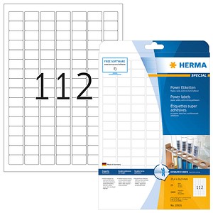 4008705109161 - HERMA Power Etiketten 10916 Weiß Rechteckig Stark selbstklebend DIN A4 254 x 169 mm 25 Blatt à 112 Etiketten 4008705109161 - HERMA Power Etiketten 10916 Weiß Rechteckig Stark selbstklebend DIN A4 254 x 169 mm 25 Blatt à 112 Etiketten