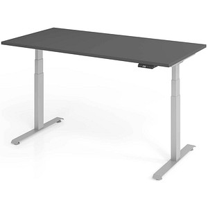 4032062320297 - Base Lite elektrisch höhenverstellbarer Schreibtisch grafit rechteckig T-Fuß-Gestell silber 1600 x 800 cm