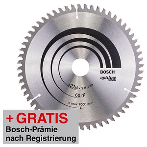 3165140194334 - AKTION BOSCH Optiline Wood Kreissägeblatt 2160 mm 60 Zähne mit Prämie nach Registrierung 3165140194334 - AKTION BOSCH Optiline Wood Kreissägeblatt 2160 mm 60 Zähne mit Prämie nach Registrierung