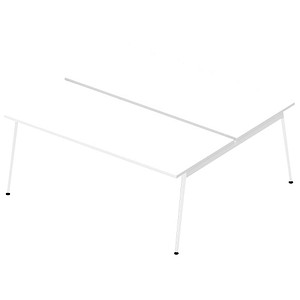 Quadrifoglio Doppelschreibtisch weiß rechteckig, 4-Fuß-Gestell weiß 180,0 x 164,0 cm