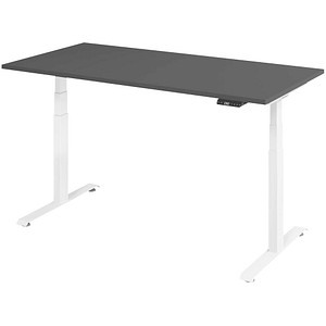 4032062320372 - Base Lite elektrisch höhenverstellbarer Schreibtisch grafit rechteckig T-Fuß-Gestell weiß 1600 x 800 cm