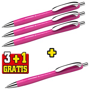 4004675177414 - 3 + 1 GRATIS Kugelschreiber Slider Rave XB pink Schreibfarbe blau 3 St + GRATIS 1 Slider Rave XB pink