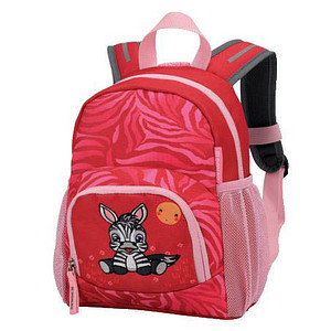 9004546468295 - Kindergartenrucksack Mini Zebra Kunstfaser rot