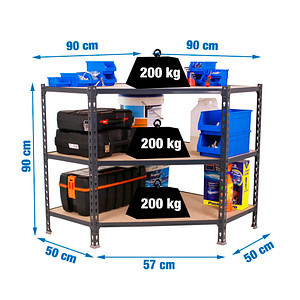 8425437135163 - Schwerlastregal MADERCLICK 8425437135163 anthrazit 900 x 500 x 900 cm 8425437135163 Simonrack