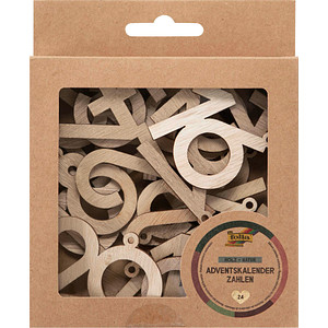 4001868124163 - Folia Adventskalenderzahlen in Natur - 24 Stück