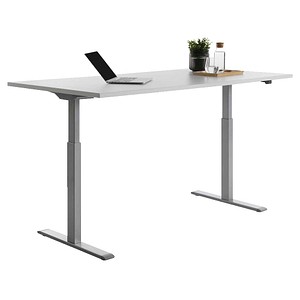 AKTION: Topstar E-Table elektrisch höhenverstellbarer Schreibtisch lichtgrau rechteckig, T-Fuß-Gestell grau 180,0 x 80,0 cm