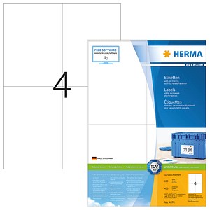 400 HERMA Etiketten 4676 weiß 400 HERMA Etiketten 4676 weiß
