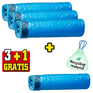 3 + 1 GRATIS: Müllbeutel 120,0 l blau 24,0 µm, 3x 100 St. + GRATIS 1x 100 St.