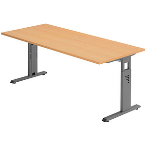 4032062190371 - Schreibtisch O-Serie VOS19 6 G manuell höhenverstellbar 65-85cm (H) 180x80cm (BxT) rechteckig buche graphit 4032062190371 4032062190371 - Schreibtisch O-Serie VOS19 6 G manuell höhenverstellbar 65-85cm (H) 180x80cm (BxT) rechteckig buche graphit 4032062190371
