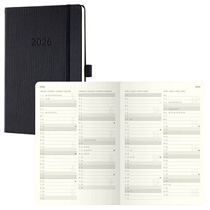4004360772696 - Buchkalender C2614 schwarz 2 Seiten   links Woche   rechts Notizseite  (A5) 4004360772696 Sigel