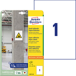 4004182070093 - L7877-20 Universaletiketten 210x297mm weiß 4004182070093 20 Stück 4004182070093 - L7877-20 Universaletiketten 210x297mm weiß 4004182070093 20 Stück