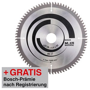 3165140317450 - AKTION BOSCH Multi Material Kreissägeblatt 2160 mm 80 Zähne mit Prämie nach Registrierung 3165140317450 - AKTION BOSCH Multi Material Kreissägeblatt 2160 mm 80 Zähne mit Prämie nach Registrierung
