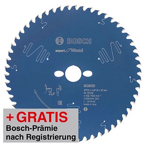 3165140880923 - AKTION BOSCH EXPERT for Wood Kreissägeblatt 2540 mm 54 Zähne mit Prämie nach Registrierung 3165140880923 - AKTION BOSCH EXPERT for Wood Kreissägeblatt 2540 mm 54 Zähne mit Prämie nach Registrierung
