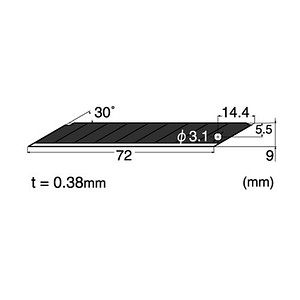 4904011016660 - 100 Cuttermesser-Klingen BL-2000 black blade schwarz 90 mm 4904011016660 - 100 Cuttermesser-Klingen BL-2000 black blade schwarz 90 mm
