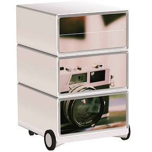 PAPERFLOW easyBox Vintage Rollcontainer weiß, bunt 61351 4 Auszüge 39,0 x 43,6 x 64,2 cm