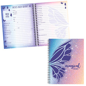 4061947116618 - Freundebuch Magic Butterfly ca DIN A5 liniert lilaroa Hardcover 80 Seiten 4061947116618 BRUNNEN 4061947116618 - Freundebuch Magic Butterfly ca DIN A5 liniert lilaroa Hardcover 80 Seiten 4061947116618 BRUNNEN