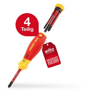 4010995452964 - Schraubendreher Set gemischt PocketMax electric 4-tlg mit verstaubarem Bit Set (45296) i Schraubenzieher Satz mit Bit Magazin aus slimBits für