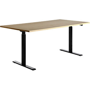 4014296873848 - Sitz-Steh-Schreibtisch E-Table TTS18080SA elektrisch höhenverstellbar 70-120cm (H) 180cmx80cm (BxT) rechteckig ahorn   Schwa