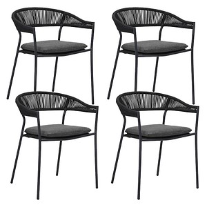 6096735345381 - BEST Gartenstühle mit Armlehnen Sebastian anthrazit Metall 4 St 6096735345381 - BEST Gartenstühle mit Armlehnen Sebastian anthrazit Metall 4 St