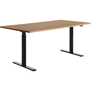 4014296860770 - Sitz-Steh-Schreibtisch E-Table TTS18080SB elektrisch höhenverstellbar 70-120cm (H) 180cmx80cm (BxT) rechteckig buche Schwa 4014296860770 - Sitz-Steh-Schreibtisch E-Table TTS18080SB elektrisch höhenverstellbar 70-120cm (H) 180cmx80cm (BxT) rechteckig buche Schwa