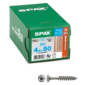4003530184086 - Spax - Fassadenschraube 45 x 50 mm 200 Stück Teilgewinde Linsensenkkopf t-star plus T20 CUT-Spitze - 25170004505021 4003530184086 - Spax - Fassadenschraube 45 x 50 mm 200 Stück Teilgewinde Linsensenkkopf t-star plus T20 CUT-Spitze - 25170004505021