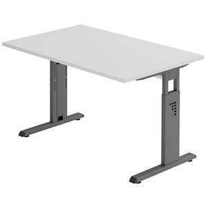 4032062190203 - HAMMERBACHER OS 12 höhenverstellbarer Schreibtisch lichtgrau rechteckig C-Fuß-Gestell grau 1200 x 800 cm