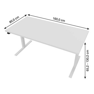 8029466045464 - Up&Up elektrisch höhenverstellbarer Schreibtisch eiche rechteckig C-Fuß-Gestell weiß 1600 x 800 cm 8029466045464 - Up&Up elektrisch höhenverstellbarer Schreibtisch eiche rechteckig C-Fuß-Gestell weiß 1600 x 800 cm