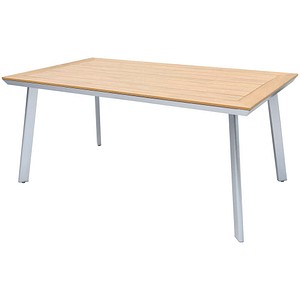 Garden Pleasure Gartentisch LIVORNO natur, silber rechteckig 90,0 x 160,0 x 72,0 cm