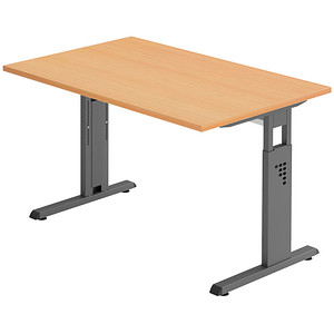 4032062190210 - Schreibtisch O-Serie VOS12 6 G manuell höhenverstellbar 65-85cm (H) 120x80cm (BxT) rechteckig buche graphit 4032062190210 4032062190210 - Schreibtisch O-Serie VOS12 6 G manuell höhenverstellbar 65-85cm (H) 120x80cm (BxT) rechteckig buche graphit 4032062190210