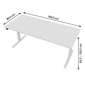 8029466045471 - Up&Up elektrisch höhenverstellbarer Schreibtisch weiß rechteckig C-Fuß-Gestell weiß 1800 x 800 cm