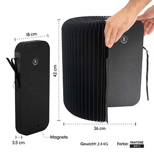 3660141968675 - Paperflow faltbarer Sitzhocker Wabenkarton Sitzkissen aus Kunstleder Ø 300 mm x H 420 mm bis 300 kg schwarz