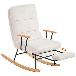 SONGMICS Schaukelstuhl creme schwarz, natur Metall 58,0 x 97,0/151,0 x 100,0 cm, 1 St.