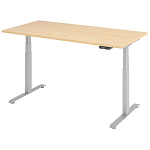 4032062320259 - Base Lite elektrisch höhenverstellbarer Schreibtisch ahorn rechteckig T-Fuß-Gestell silber 1600 x 800 cm 4032062320259 - Base Lite elektrisch höhenverstellbarer Schreibtisch ahorn rechteckig T-Fuß-Gestell silber 1600 x 800 cm