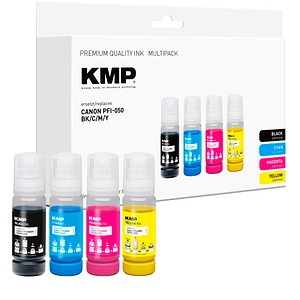 4011324002249 -  schwarz cyan magenta gelb Tintenflaschen kompatibel zu Canon PFI-050 BK C M Y 4er-Set
