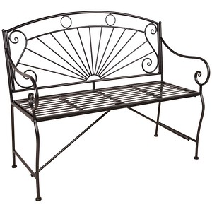 Garden Pleasure Gartenbank PAGO 950367 mattschwarz Metall 111,0 cm
