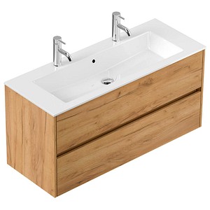 POSSEIK Waschbecken mit Unterschrank LIMES 120 eiche gold 120,0 x 46,5 x 58,5 cm