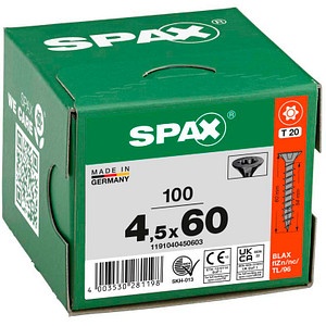 SPAX® Universalschrauben T20 Senkkopf BLAX 4,5 mm x 60 mm, 100 St.