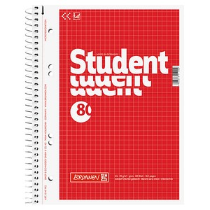 4003273111202 - Collegeblock 10-67952 Student Lineatur 22   kariert mit Rand innen A5 70g rot 80 Blatt 4003273111202 Brunnen